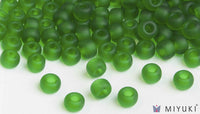Miyuki 6/0 glass seed beads in the color 146F Transparent Frost Grass Green
