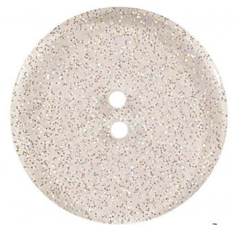 Round Polyester Button With Glitter 18mm Transparent
