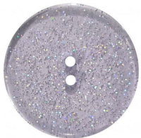 Round Polyester Button With Glitter 18mm Blue