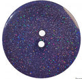 Round Polyester Button With Glitter 18mm Dark Blue