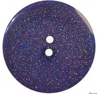 Round Polyester Button With Glitter 18mm Dark Blue