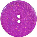 Round Polyester Button With Glitter 18mm Purple