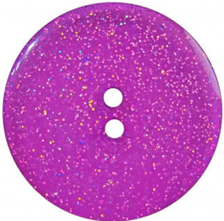 Round Polyester Button With Glitter 18mm Purple