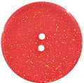Round Polyester Button With Glitter 18mm Red