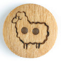 Wood Button with Sheep