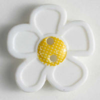 White Daisy Button 20mm