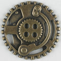 Antique Brass Steampunk Button 23mm