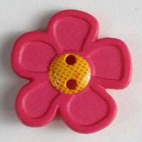 Pink Daisy Button 20mm