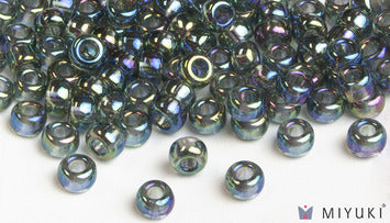 Miyuki 6/0 glass seed beads in the color 249 Transparent Grey AB