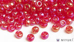 Miyuki 6/0 glass seed beads in the color 254 Transparent Red AB