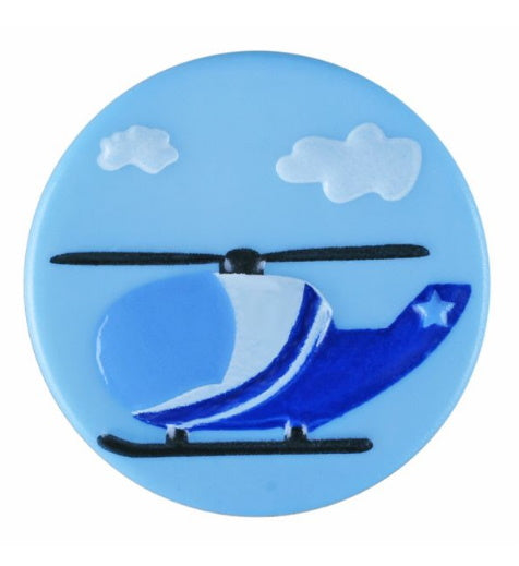 Blue Helicopter Button 15mm with shank