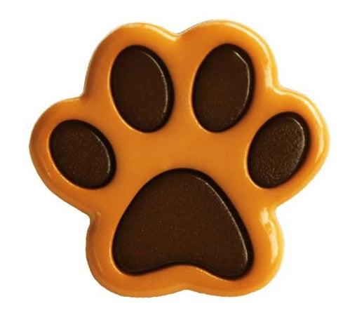 Pawprint Button with shank Brown 18mm