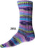 ONline Supersocke 8 ply fach sock yarn in the color 2851 Purple Pink Green light blue