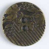 Antique brass button floral button 20mm