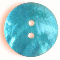 Natural Pearl Button Teal Blue 18mm