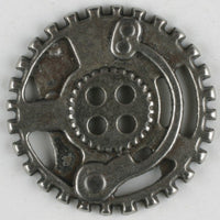 SIlver Steampunk Button 23mm