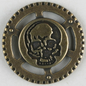 Steampunk Skull button with shank 23mm