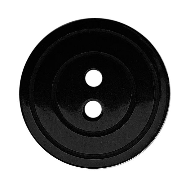 Polyester button Pearl Effect Black 2 holes 20mm