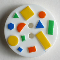 Novelty White Art button 15mm