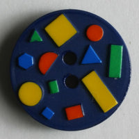 Novelty Navy Blue Art button 15mm