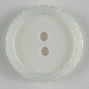 Polyester Button - White Sparkle 15mm