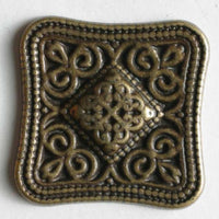Antique Tin Square Full Metal Button 23mm