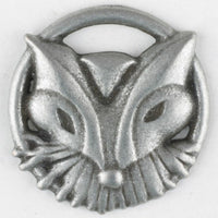 Nicky Epstein Antique Tin Fox Frince button with shank 25mm