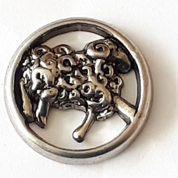 Dancing Sheep full metal button with shank 24mm