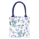 reusable gift bag mini tote knitting project bag - blueberries