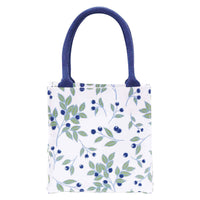 reusable gift bag mini tote knitting project bag - blueberries