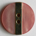 Red with Gold Plated Stripe Fashion Button