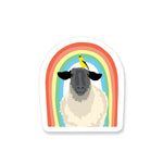 Vinyl Sticker with a sheep and rainbow