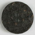 Brown button with scrolls 23mm