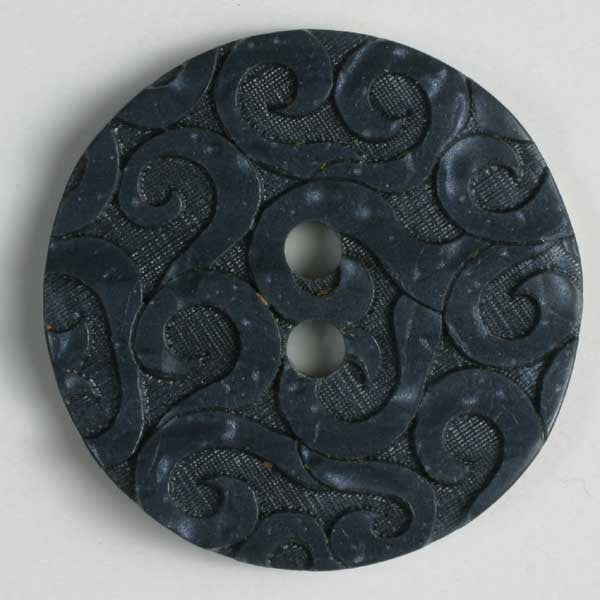 Navy Button with Scrolls 23mm