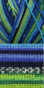 Adriafil Calzasocks Sock Yarn in the color 162 Blues Greens