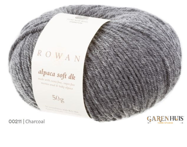 Rowan Alpaca Soft DK in the color Charcoal 211
