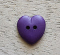 Heart Button 15mm Purple