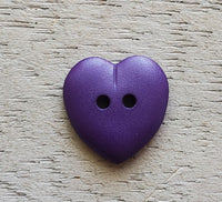 Heart Button 15mm Purple