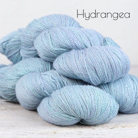 The Fibre Company Meadow Yarn in the color Hydrangea (light blue)