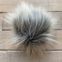 faux fur pom color gray frost luxe 6 inch