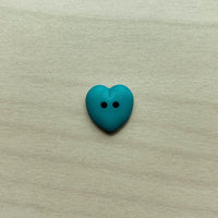 Heart button 15mm Green Aqua