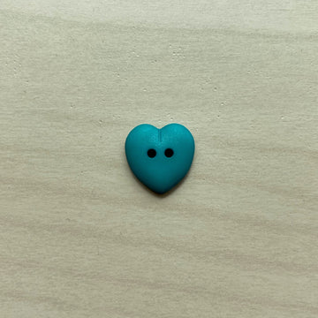 Heart button 15mm Green Aqua