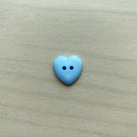 Heart Button 15mm Light Blue