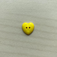 Heart Button 15mm Yellow