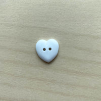 Heart Button 15mm White
