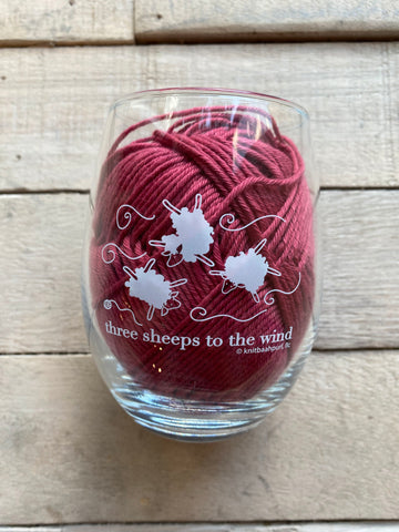 Three Sheeps to the Wind Stemless Wine Glass
