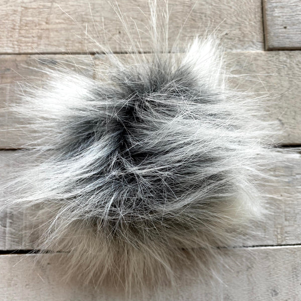 faux fur pom color gray frost