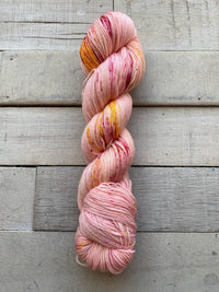 Keenan Hand Dyed Yarn Superwash Sock in color A Peony for your Thoughts