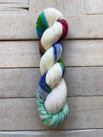 Keenan Hand Dyed Yarn Superwash Sock in color Visible Spectrum