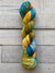 Keenan Hand Dyed Yarn Superwash Sock in color Your Brain on Yarn